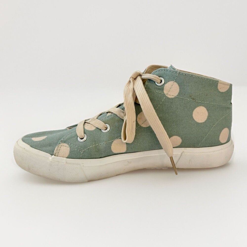 Cath Kidston US 7 Green Button Spot Polka Dot Hightop Sneaker EU 38 UK 5
